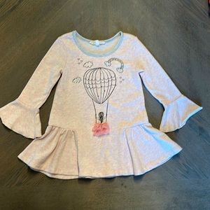 Truly Me girls 2T embellished pink peplum bell sleeve shirt